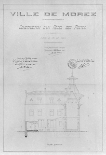 Ville de Morez. Construction d'un Hôtel des Postes. Façade postérieure, 1913. © Région Bourgogne-Franche-Comté, Inventaire du patrimoine