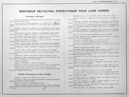 Renvideur selfacting perfectionné pour laine cardée. © Région Bourgogne-Franche-Comté, Inventaire du patrimoine