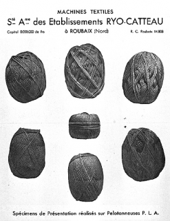 Spécimens de Présentation réalisés sur Pelotonneuses P.L.A. [fragment de dépliant publicitaire]. © Région Bourgogne-Franche-Comté, Inventaire du patrimoine