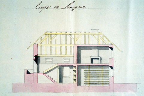 Plans des chalets [...] Coupe en Longueur. © Région Bourgogne-Franche-Comté, Inventaire du patrimoine