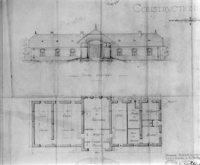 Commune de Desnes. Construction d'un Chalet. [Détail : façade principale et plan au rez de chaussée]. © Région Bourgogne-Franche-Comté, Inventaire du patrimoine