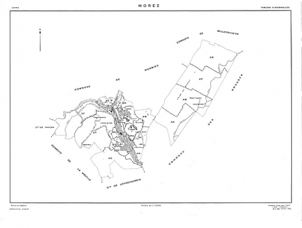 Morez. Tableau d'assemblage [plan cadastral], 1980. © Région Bourgogne-Franche-Comté, Inventaire du patrimoine