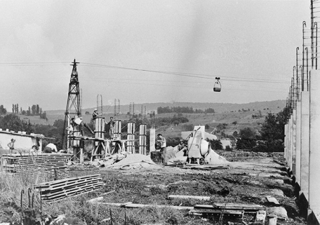 [Construction de l'atelier de fabrication des carreaux de plâtre]. © Région Bourgogne-Franche-Comté, Inventaire du patrimoine
