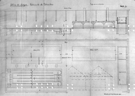 Saline de Grozon. Bâtiment de fabrication. Projet de reconstruction. © Région Bourgogne-Franche-Comté, Inventaire du patrimoine