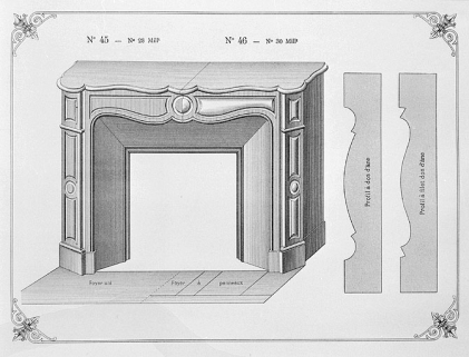 Modèles de cheminées n° 45 et 46. © Région Bourgogne-Franche-Comté, Inventaire du patrimoine