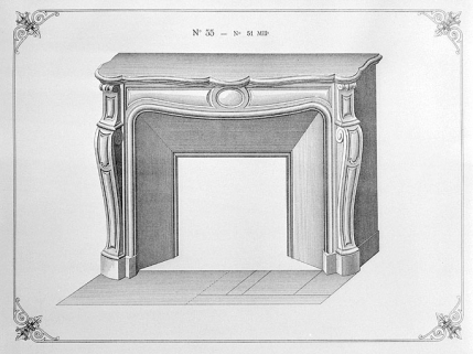 Modèle de cheminée n° 55. © Région Bourgogne-Franche-Comté, Inventaire du patrimoine