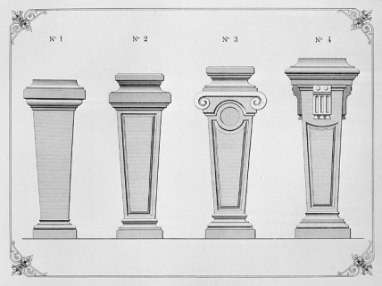 Piliers en gaine n° 1 à 4. © Région Bourgogne-Franche-Comté, Inventaire du patrimoine