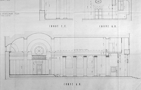 Coupe longitudinale. © Région Bourgogne-Franche-Comté, Inventaire du patrimoine