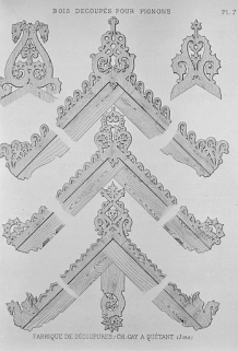 [Fabrique Gay : modèles de] bois découpés pour pignons. © Région Bourgogne-Franche-Comté, Inventaire du patrimoine