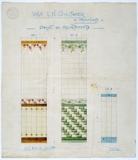 Villa L.N. Gauthier à Molinges. Projet de Revêtements. Mr David Archte. © Région Bourgogne-Franche-Comté, Inventaire du patrimoine