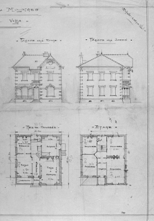 M. N. Gauthier à Molinges. Avant-projets de Villa [détail de la partie droite : 2e avant-projet]. © Région Bourgogne-Franche-Comté, Inventaire du patrimoine