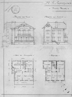 M. N. Gauthier à Molinges. Avant-projets de Villa [détail de la partie gauche : 1er avant-projet]. © Région Bourgogne-Franche-Comté, Inventaire du patrimoine