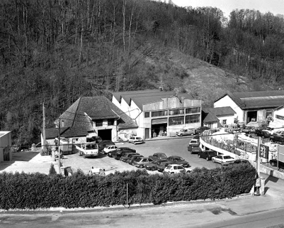 Vue plongeante depuis l'ouest.De gauche à droite : fonderie, garage et atelier de mécanique générale. © Région Bourgogne-Franche-Comté, Inventaire du patrimoine