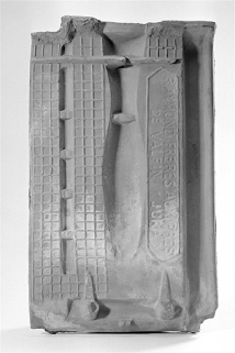 Vue de dessous d'une tuile dite « à la truite ». © Région Bourgogne-Franche-Comté, Inventaire du patrimoine