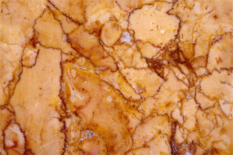 Echantillon de brocatelle jaune. © Région Bourgogne-Franche-Comté, Inventaire du patrimoine