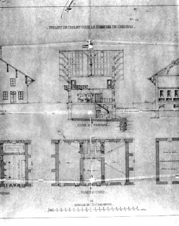 Projet de chalet pour la commune de Censeau [coupe en travers et plan des caves]. © Région Bourgogne-Franche-Comté, Inventaire du patrimoine