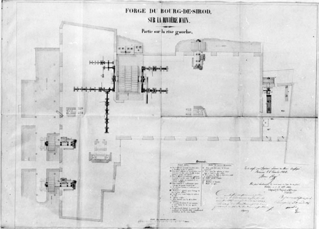 Forge du Bourg de Sirod, sur la rivière d'Ain. Partie sur la rive Gauche. © Région Bourgogne-Franche-Comté, Inventaire du patrimoine