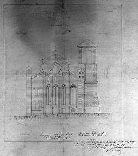 Elévation de l'abside (état actuel). © Région Bourgogne-Franche-Comté, Inventaire du patrimoine