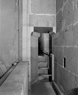 Vue de la coursière haute à la jonction du vaisseau central et de l'abside. © Région Bourgogne-Franche-Comté, Inventaire du patrimoine