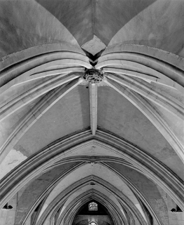 Voûtes de l'abside et du vaisseau central depuis la travée d'axe de la coursière haute. © Région Bourgogne-Franche-Comté, Inventaire du patrimoine