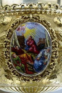 Médaillon de la fausse coupe : le Jardin des Oliviers. © Région Bourgogne-Franche-Comté, Inventaire du patrimoine