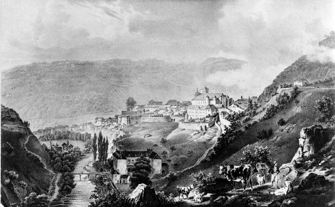 Vue depuis les prés de Fossat. © Région Bourgogne-Franche-Comté, Inventaire du patrimoine