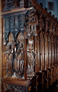 Deuxième jouée haute : saint Romain et saint Lupicin. © Région Bourgogne-Franche-Comté, Inventaire du patrimoine