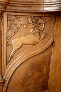 Parclose à gauche de la sixième stalle haute. © Région Bourgogne-Franche-Comté, Inventaire du patrimoine