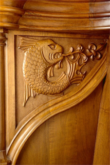 Parclose à gauche de la huitième stalle haute. © Région Bourgogne-Franche-Comté, Inventaire du patrimoine