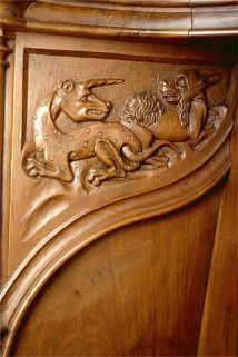 Parclose à gauche de la douzième stalle haute. © Région Bourgogne-Franche-Comté, Inventaire du patrimoine