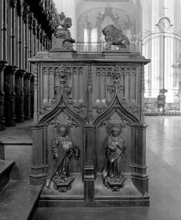 Quatrième jouée basse : saint Romain et saint Lupicin. © Région Bourgogne-Franche-Comté, Inventaire du patrimoine