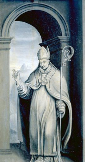 Panneau 4 verso : saint Augustin? © Région Bourgogne-Franche-Comté, Inventaire du patrimoine