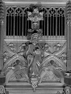 Vue de la sixième statuette du dais : Prophète. © Région Bourgogne-Franche-Comté, Inventaire du patrimoine