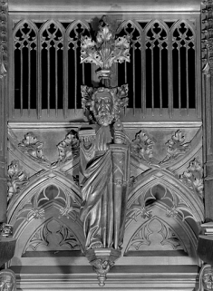 Vue de la septième statuette du dais : saint Paul. © Région Bourgogne-Franche-Comté, Inventaire du patrimoine