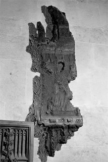 Première jouée haute : Vierge de l'Annonciation, brûlée. © Région Bourgogne-Franche-Comté, Inventaire du patrimoine