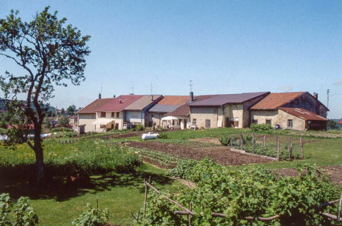 Façade postérieure des fermes du hameau du Bourgeat d'Amont. © Région Bourgogne-Franche-Comté, Inventaire du patrimoine Façade postérieure des fermes du hameau du Bourgeat d'Amont. © Région Bourgogne-Franche-Comté, Inventaire du patrimoine