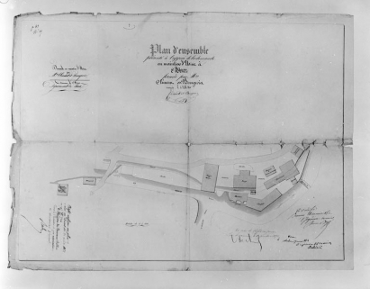 Plan d'ensemble présenté à l'appui de la demande en maintien d'Usine à Morez formée par Mrs Clément et Bourgeois [...]. © Région Bourgogne-Franche-Comté, Inventaire du patrimoine