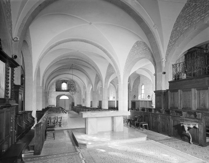 Le vaisseau central vu depuis le choeur. © Région Bourgogne-Franche-Comté, Inventaire du patrimoine