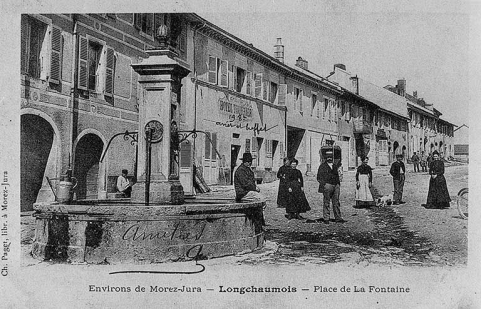 Environs de Morez-Jura - Longchaumois, place de la fontaine. © Région Bourgogne-Franche-Comté, Inventaire du patrimoine
