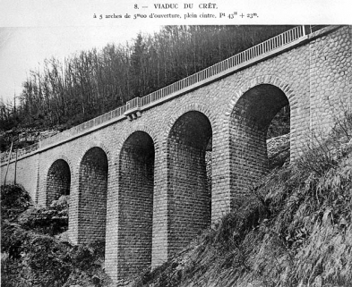 Viaduc du Crêt [élévation aval (sud-est)], [1919]. © Région Bourgogne-Franche-Comté, Inventaire du patrimoine