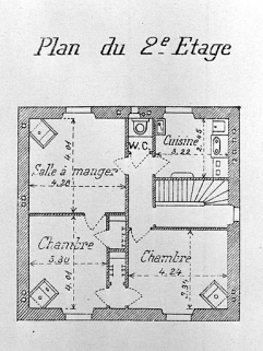 Bâtiment des voyageurs [... Détail :] Plan du 2e étage, [1919]. © Région Bourgogne-Franche-Comté, Inventaire du patrimoine