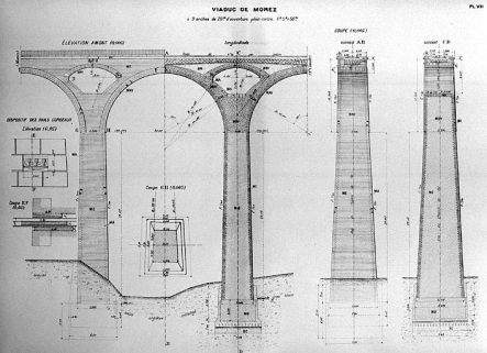 [Piles : élévation et coupes], [1919]. © Région Bourgogne-Franche-Comté, Inventaire du patrimoine