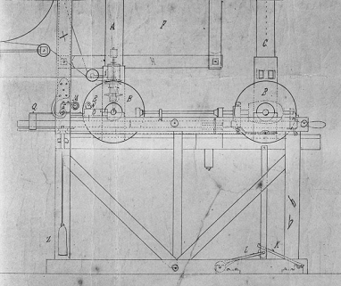 Elévation de la face latérale gauche : détail de la partie centrale du plan. © Région Bourgogne-Franche-Comté, Inventaire du patrimoine