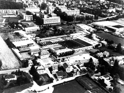 Vue aérienne générale depuis le nord-ouest. © Région Bourgogne-Franche-Comté, Inventaire du patrimoine