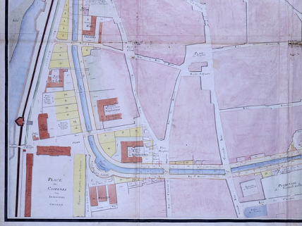 Plan d'une partie de la cité de Besançon et de ses fortifications [... Détail : quart bas gauche du plan], 1809. © Région Bourgogne-Franche-Comté, Inventaire du patrimoine