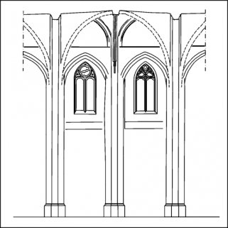 Restitution photogrammétrique d'une partie de la coupe longitudinale. © Région Bourgogne-Franche-Comté, Inventaire du patrimoine