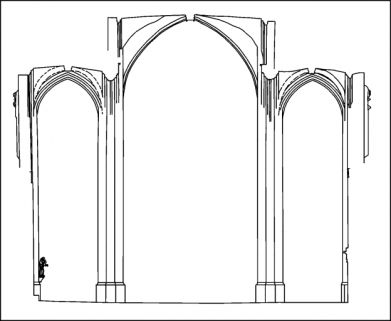 Restitution photogrammétrique d'une partie de la coupe transversale. © Région Bourgogne-Franche-Comté, Inventaire du patrimoine