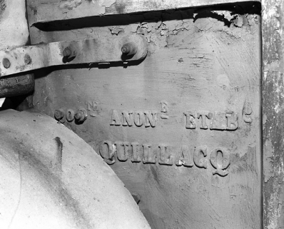 Inscription identifiant le fabricant : Société anonyme des Etablissements de Quillacq. © Région Bourgogne-Franche-Comté, Inventaire du patrimoine
