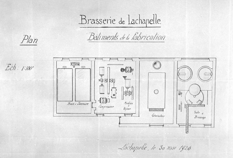 Brasserie de Lachapelle. Plan des bâtiments de fabrication. © Région Bourgogne-Franche-Comté, Inventaire du patrimoine