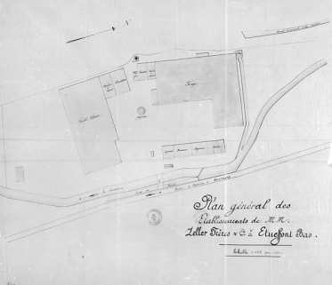 Plan général des établissements de MM. Zeller frères et Cie à Etueffont-Bas. © Région Bourgogne-Franche-Comté, Inventaire du patrimoine